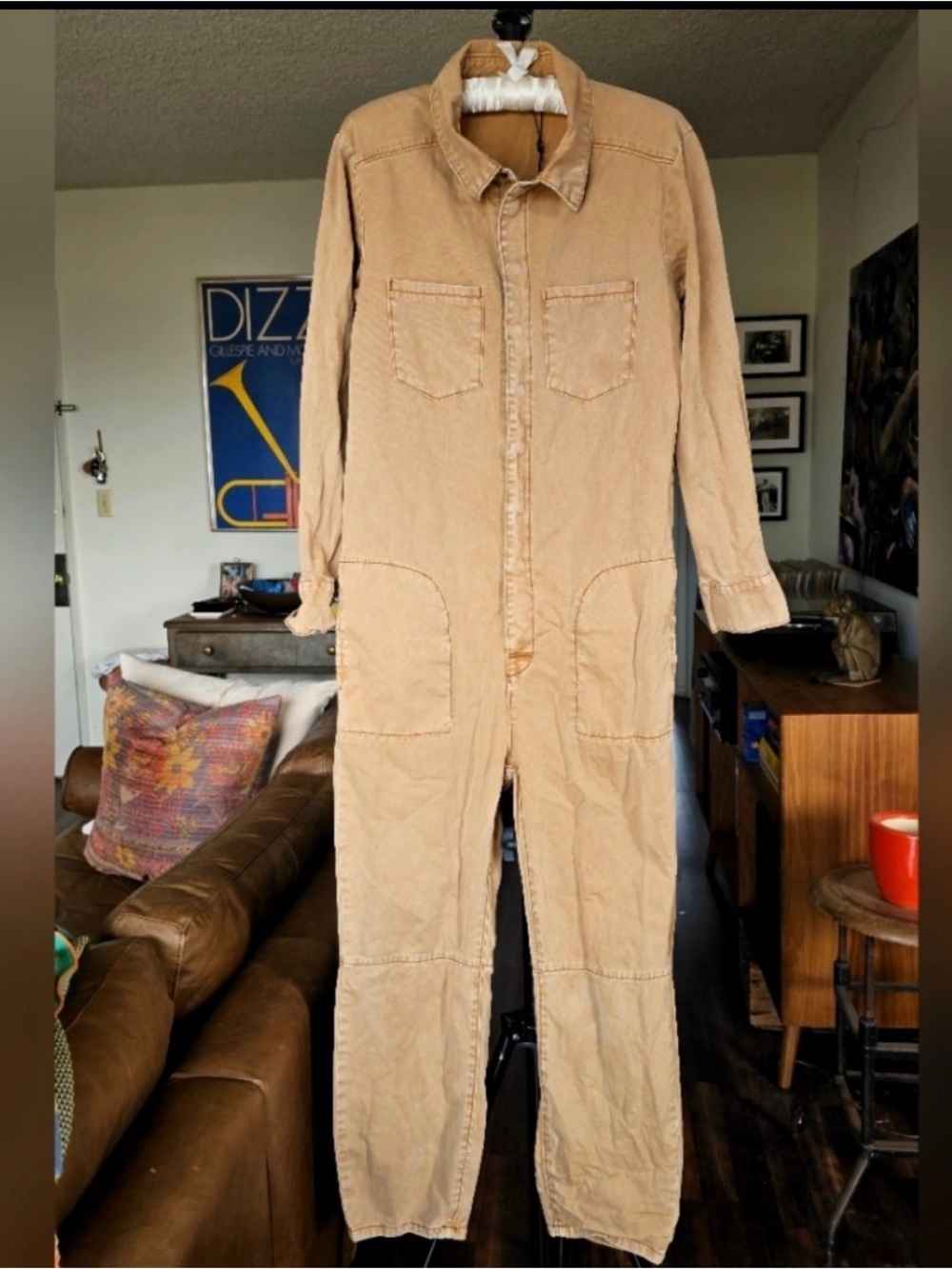 One Teaspoon Khaki Utility Coverall Jumpsuit - S